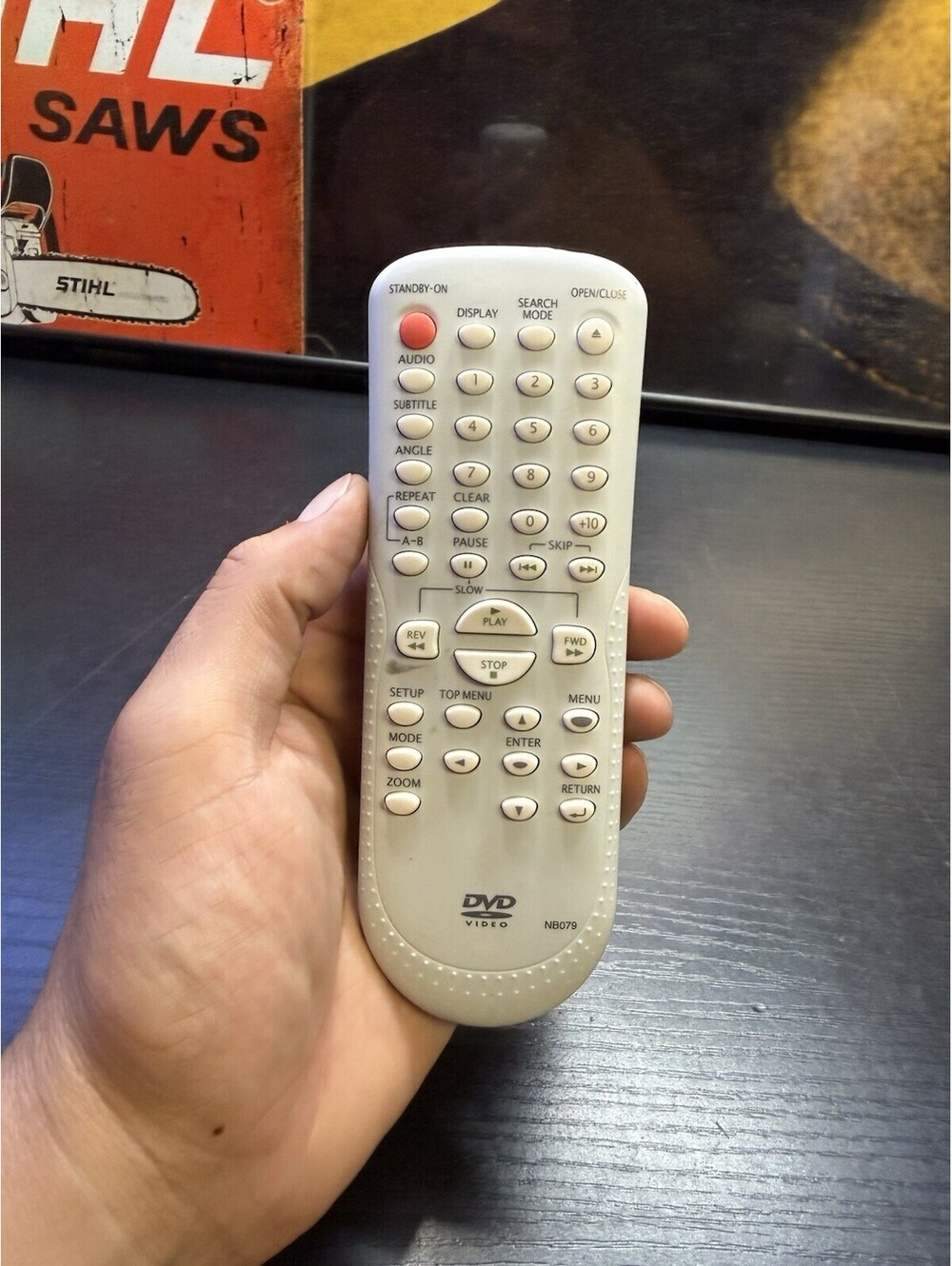 NB079 DVD Player Remote Control Replacement DVD Video Silver Tested